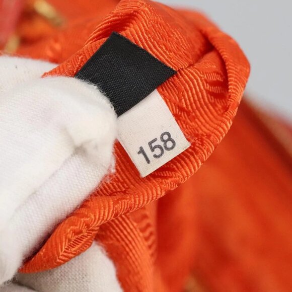 PRADA Hand Bag Nylon Leather 2way Orange Auth 99127 - Picture 11 of 16